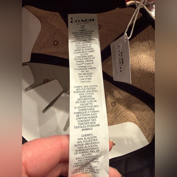 Coach Signature Flat Brim Khaki and Black Hat - Picture 6 of 7